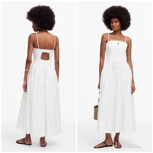 Madewell White Poplin Seamed Maxi Dress Size 2 NWT 100% Cotton